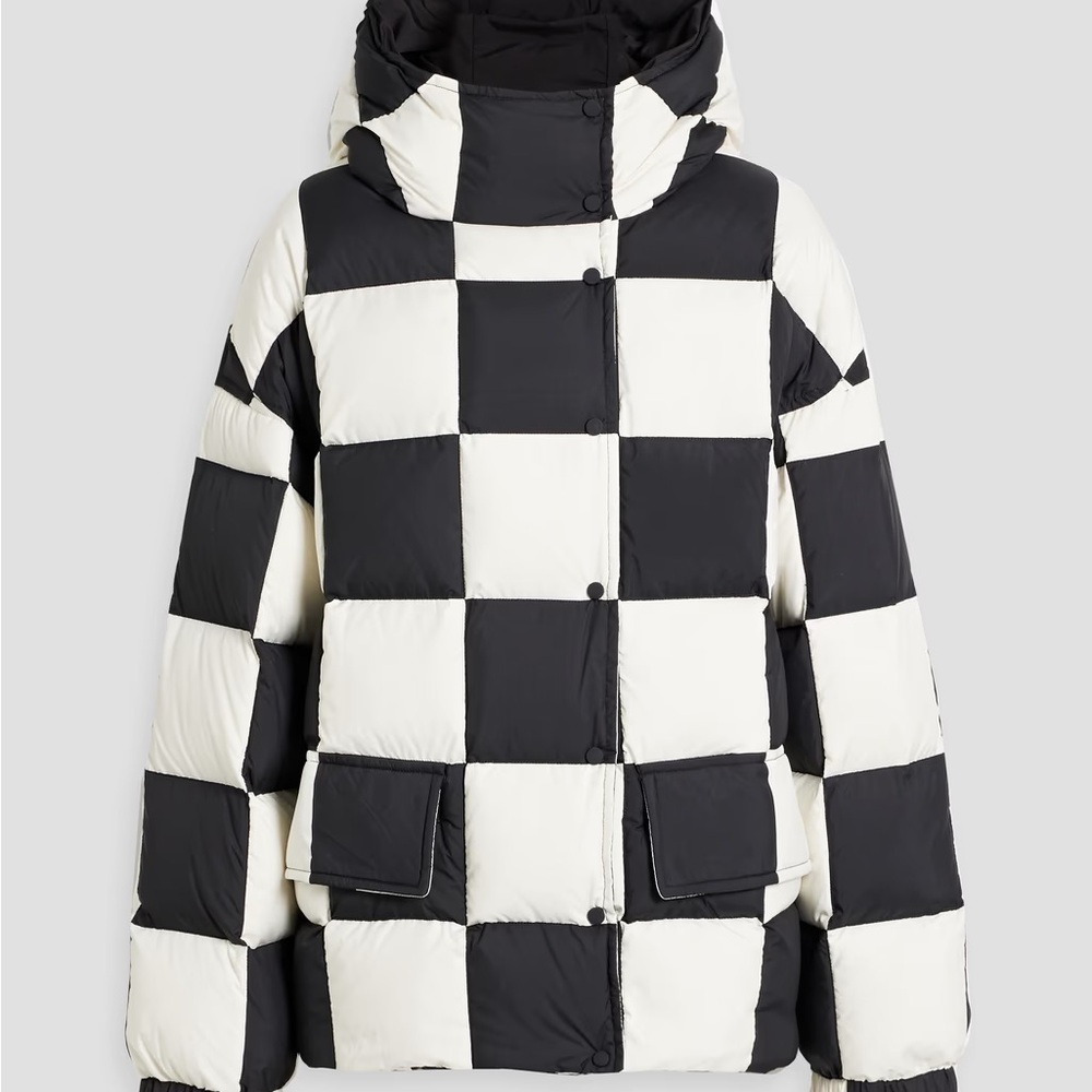 Checkered Black and White Puffer Jacket